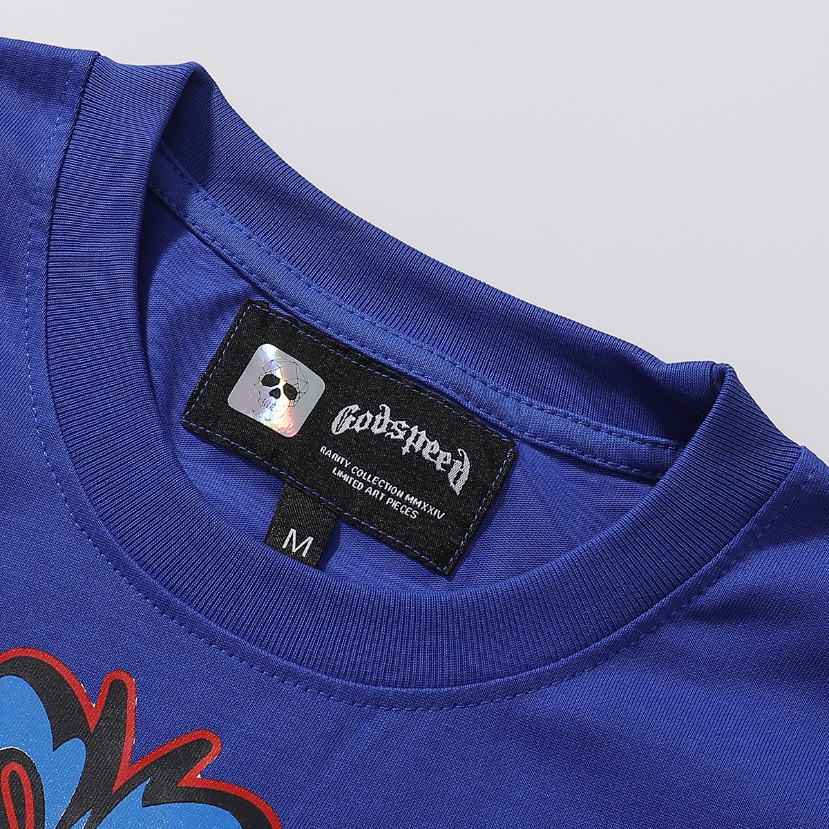 Godspeed Supercar Beach Road T-Shirt #7075 Blue/White/Black