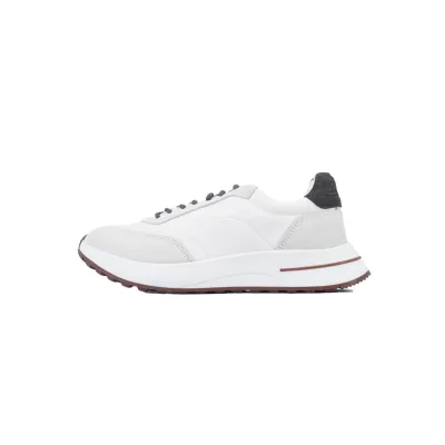 Loro Piana Week End Walk Suede-Trimmed Shell Sneakers White 01