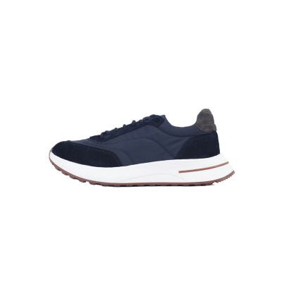 Coco Shoes Loro Piana Week End Walk Suede-Trimmed Shell Sneakers Blue 01