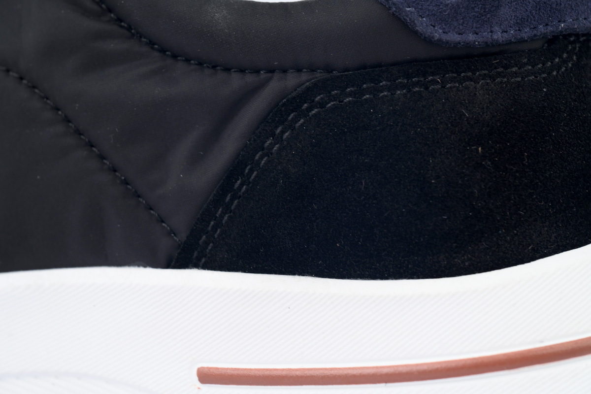 Coco Shoes Loro Piana Week End Walk Suede-Trimmed Shell Sneakers Black