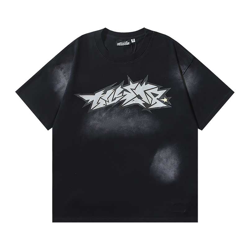 Hellstar Crack Print T-shirt #657 Black