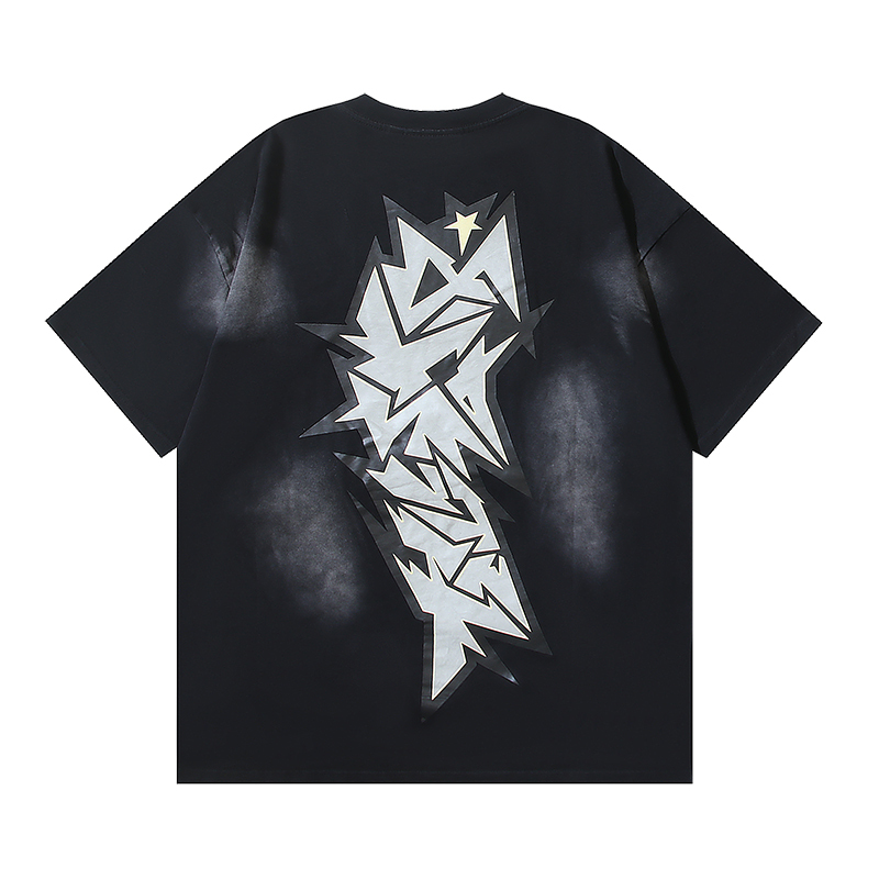 Hellstar Crack Print T-shirt #657 Black