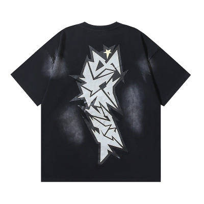 Hellstar Crack Print T-shirt #657 Black 02