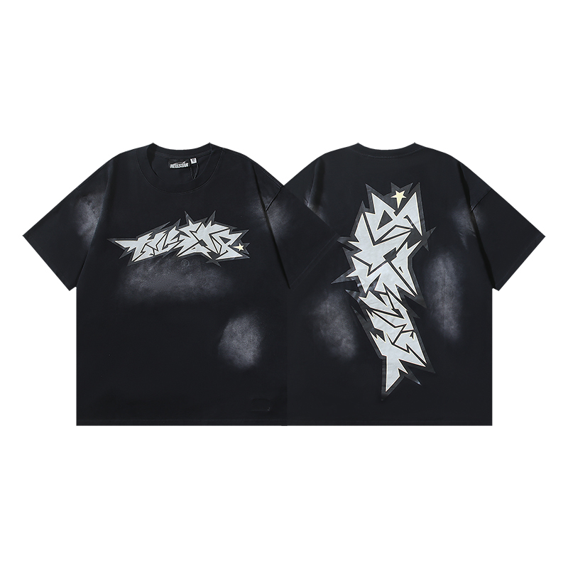 Hellstar Crack Print T-shirt #657 Black