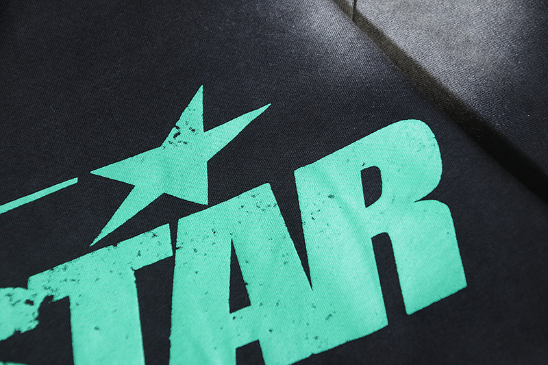 Coco Shoes Hellstar Star Gel Sport Logo Washed Short Sleeved T-shirt #672 Black Green