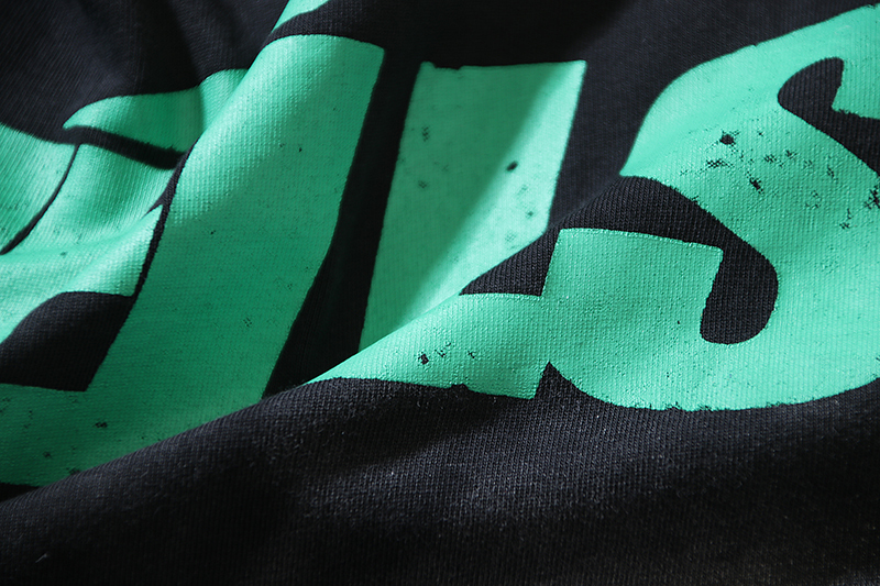 Coco Shoes Hellstar Star Gel Sport Logo Washed Short Sleeved T-shirt #672 Black Green