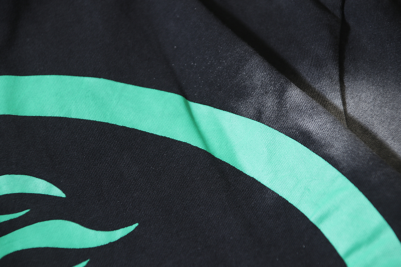 Coco Shoes Hellstar Star Gel Sport Logo Washed Short Sleeved T-shirt #672 Black Green