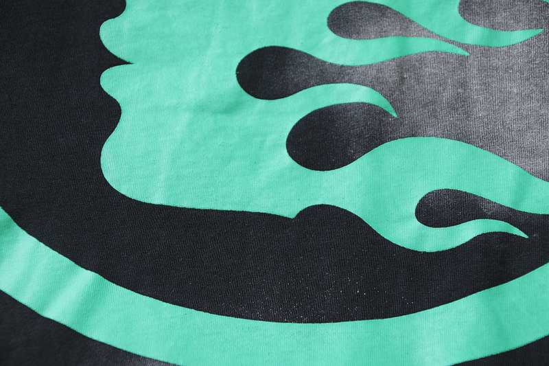 Coco Shoes Hellstar Star Gel Sport Logo Washed Short Sleeved T-shirt #672 Black Green