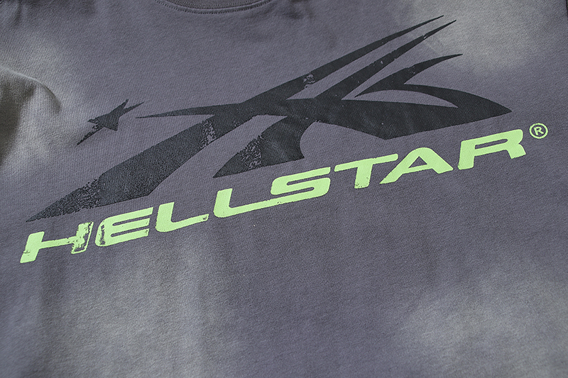 Coco Shoes Hellstar Sport Logo Gel Grey T-shirt #695 Green Text