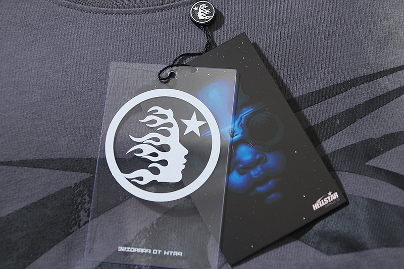 Coco Shoes Hellstar Sport Logo Gel Grey T-shirt #695 Green Text