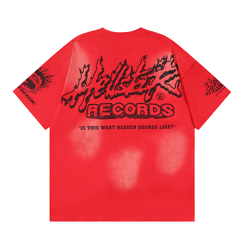 Coco Shoes Hellstar Records Tie Dyeing T-Shirt #696 Black/Red