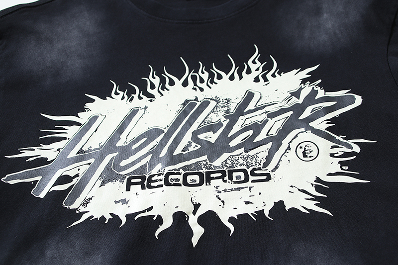 Coco Shoes Hellstar Records Tie Dyeing T-Shirt #696 Black/Red