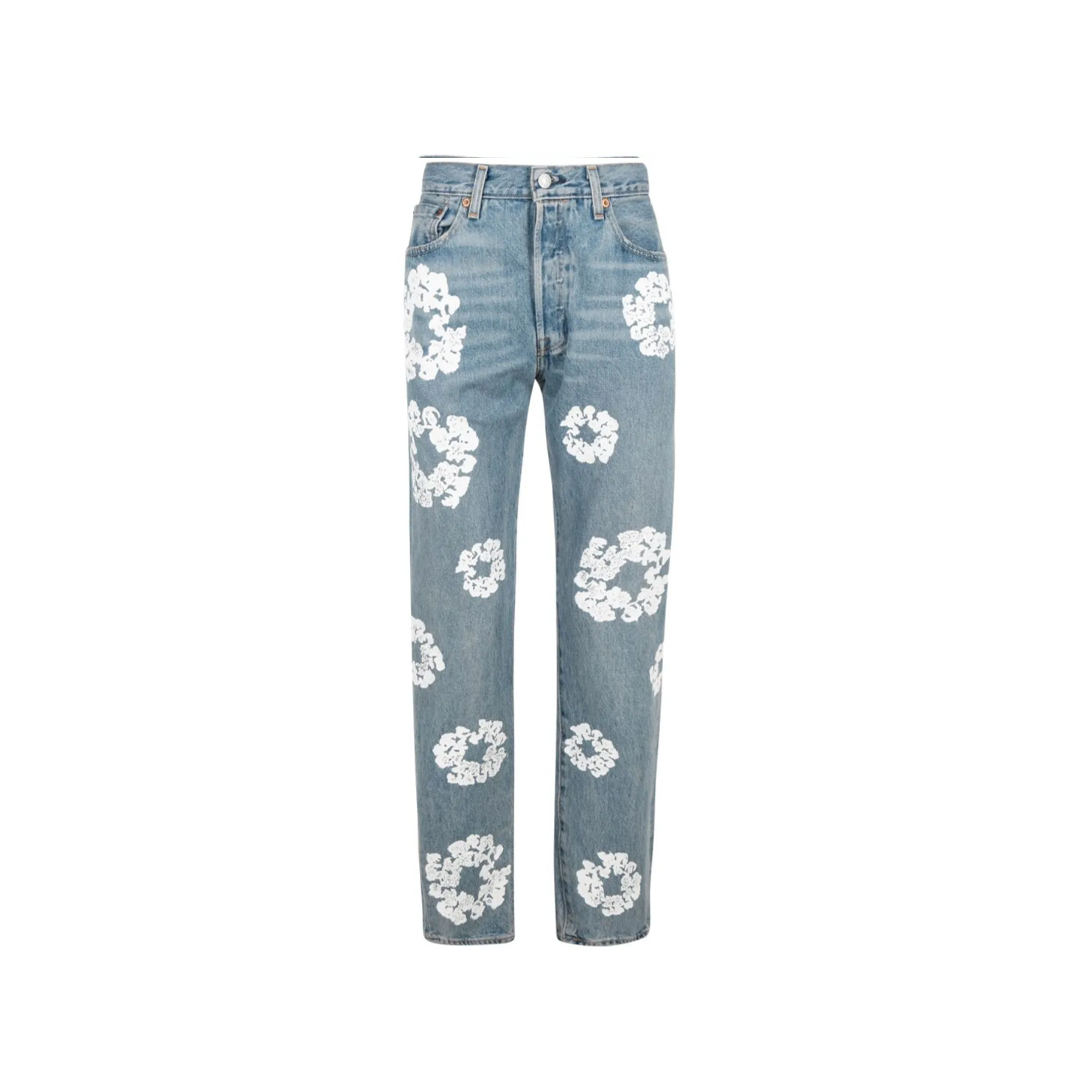 Denim Tears x levi's Wreath Print Straight-leg Jeans