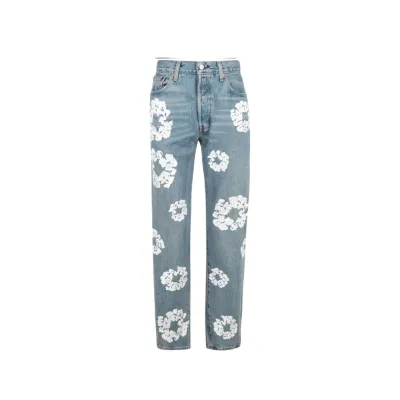 Denim Tears x levi's Wreath Print Straight-leg Jeans 01