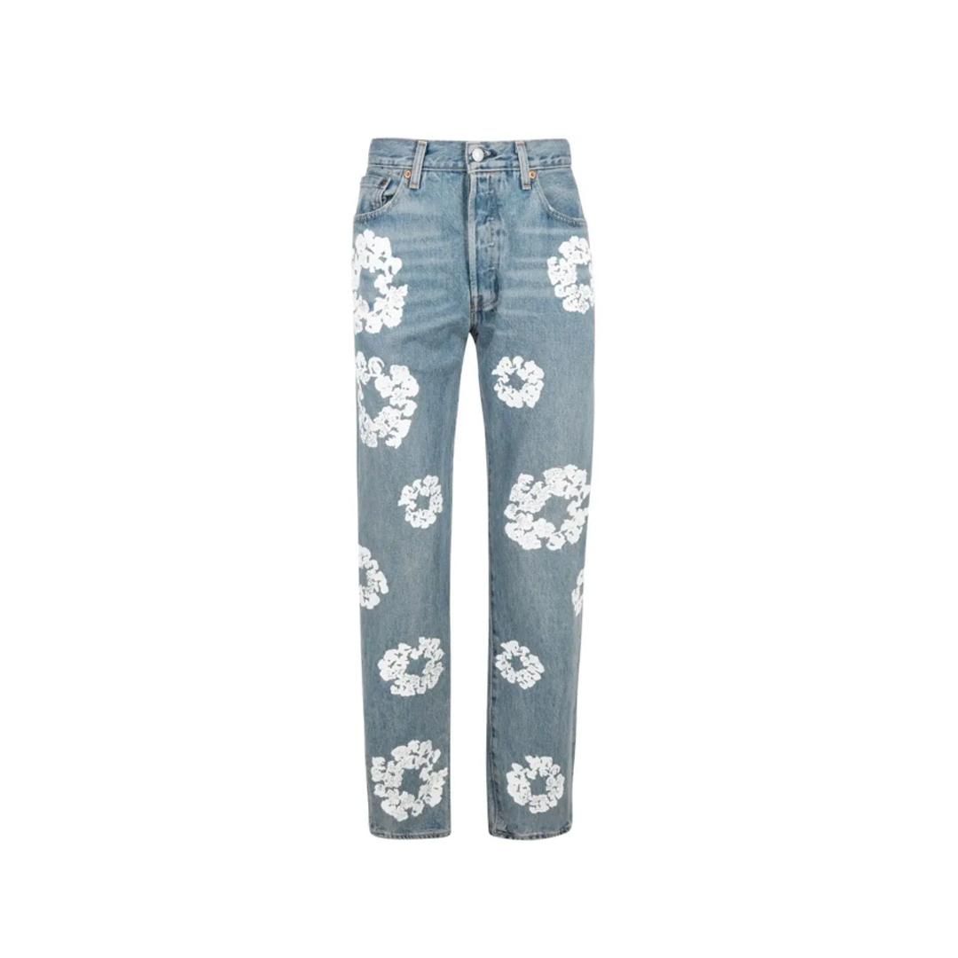 Denim Tears x levi's Wreath Print Straight-leg Jeans