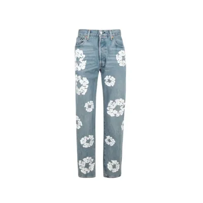 Denim Tears x levi's Wreath Print Straight-leg Jeans 02