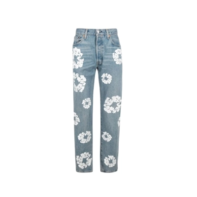 Denim Tears x levi's Wreath Print Straight-leg Jeans 02