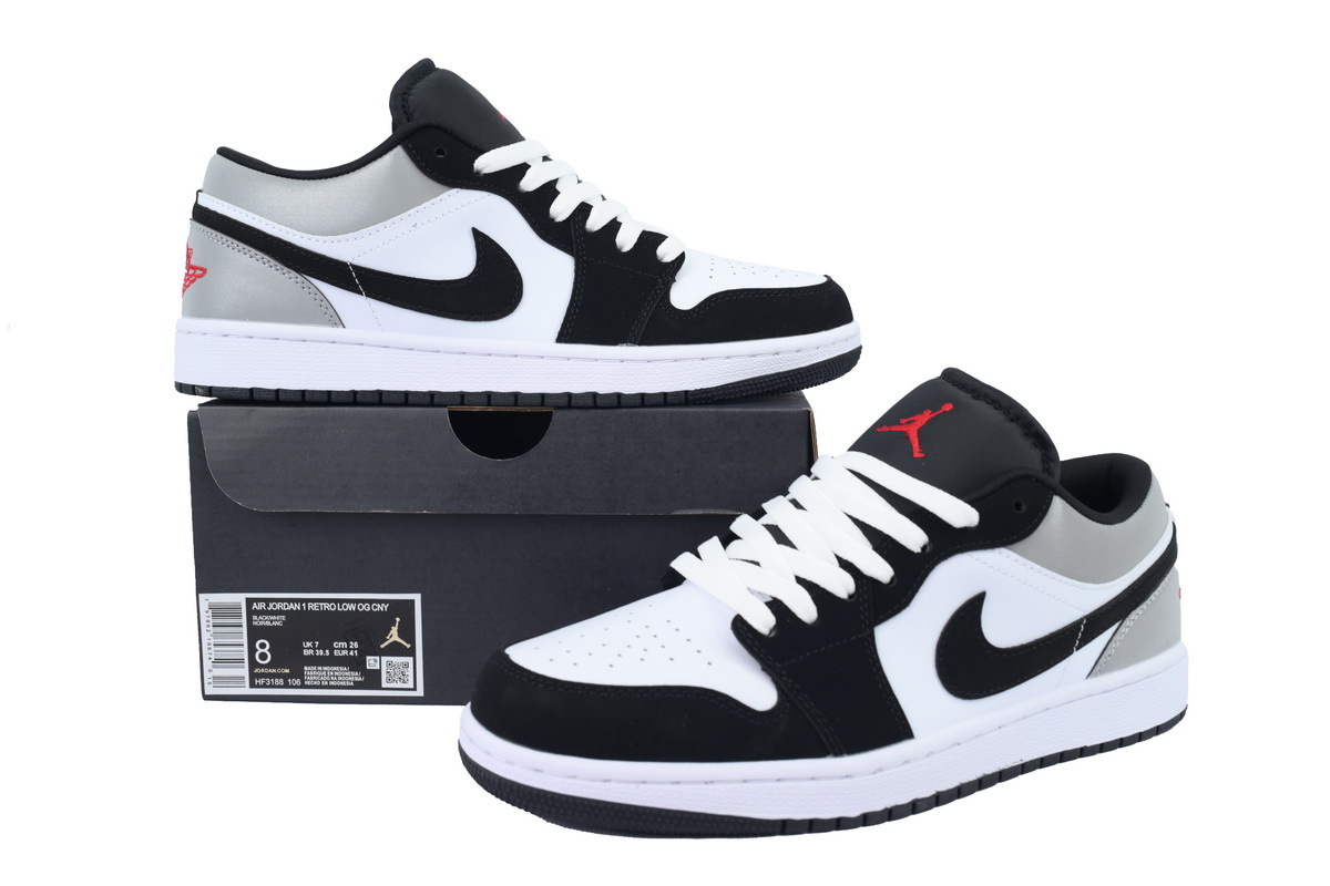 Air Jordan 1 Low 'White Fire Red Black Matte Silver' HF3188-106