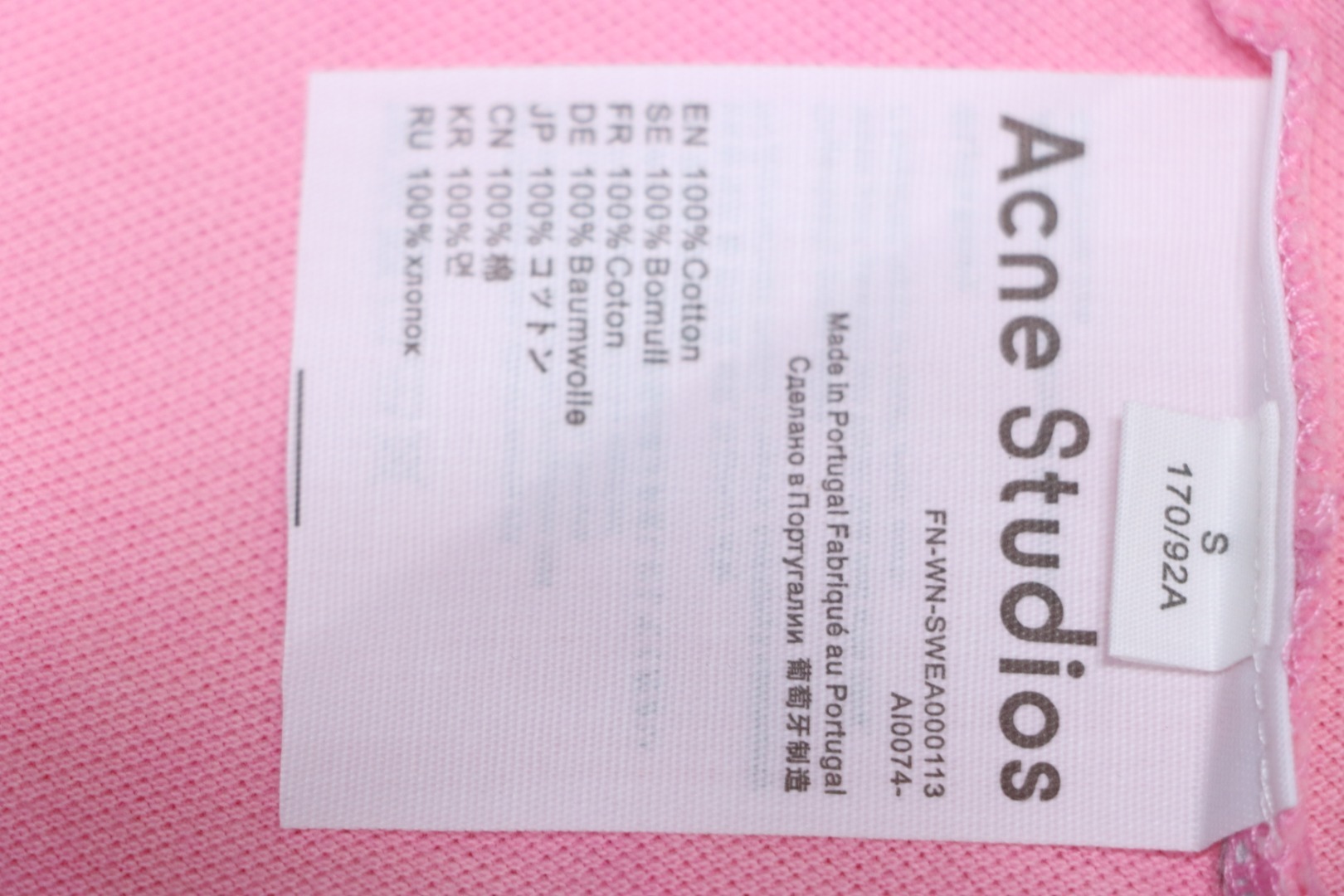 Acne Studios Logo T-Shirt Bubble Pink