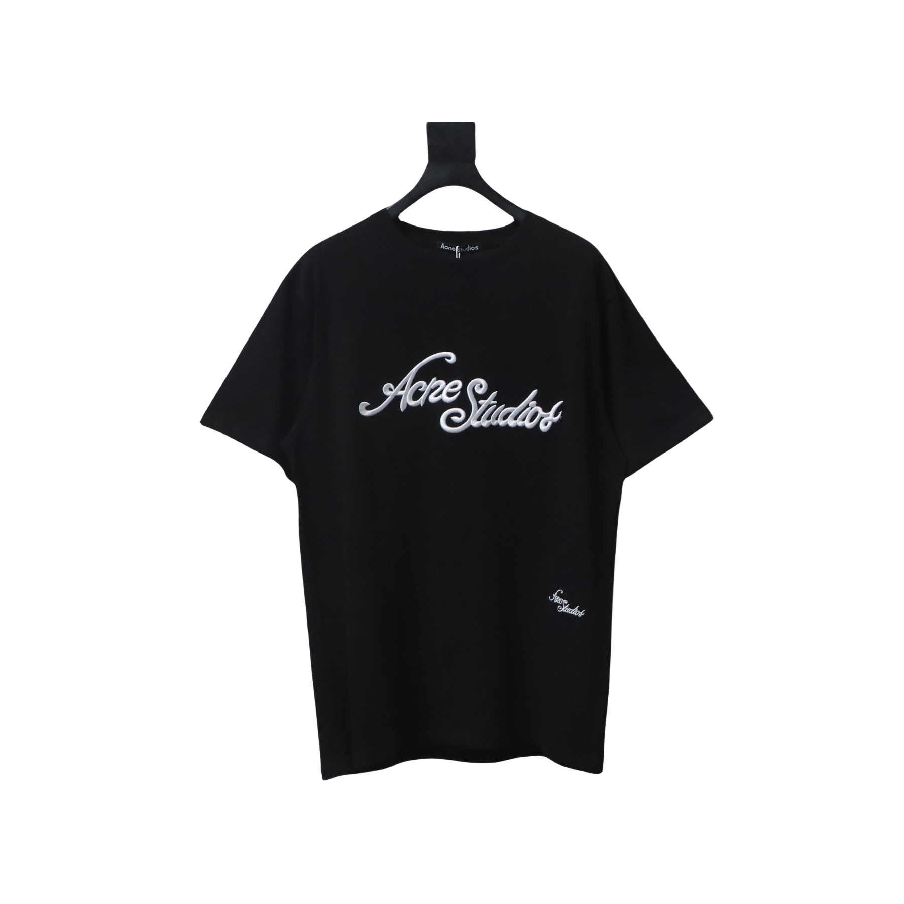 Acne Studios Logo-Embroidered Cotton T-Shirt Black