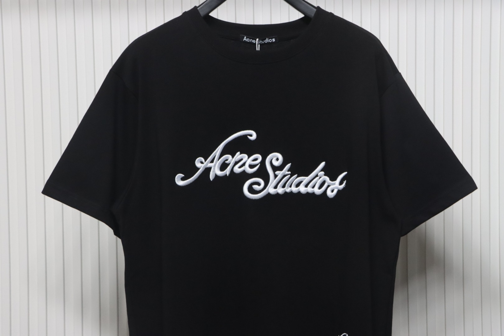 Acne Studios Logo-Embroidered Cotton T-Shirt Black