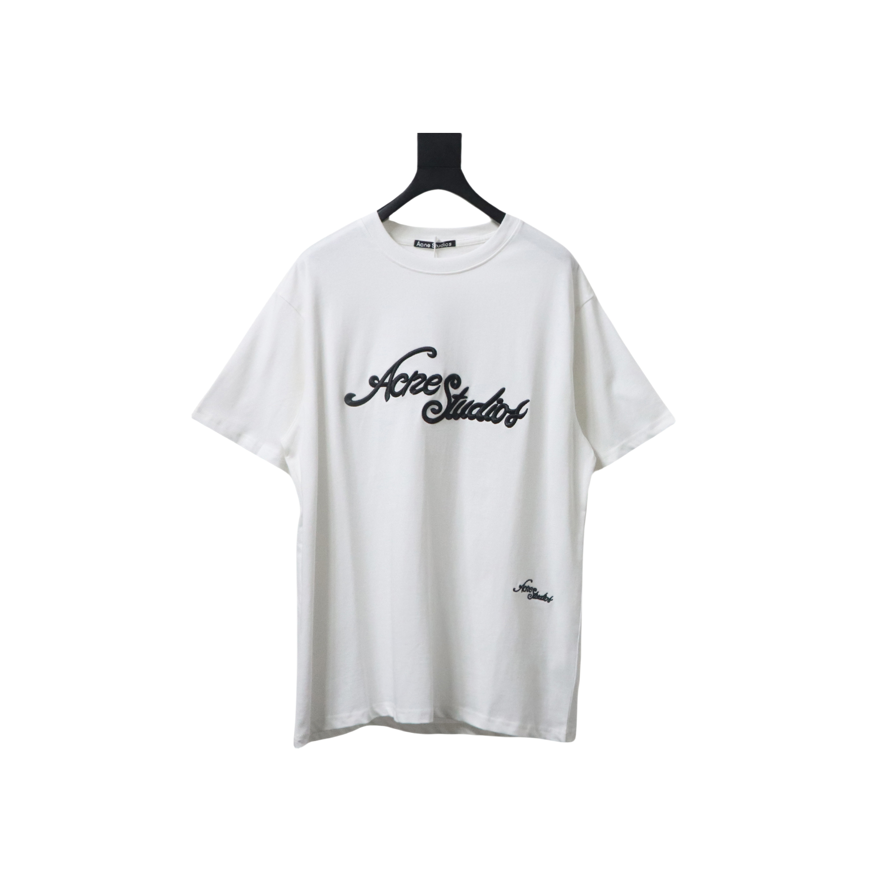 Acne Studios Logo-Embroidered Cotton T-Shirt White
