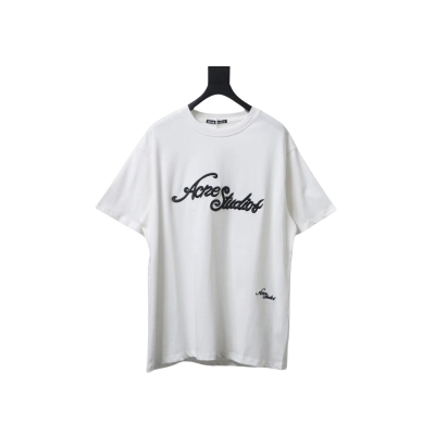 Acne Studios Logo-Embroidered Cotton T-Shirt White 01