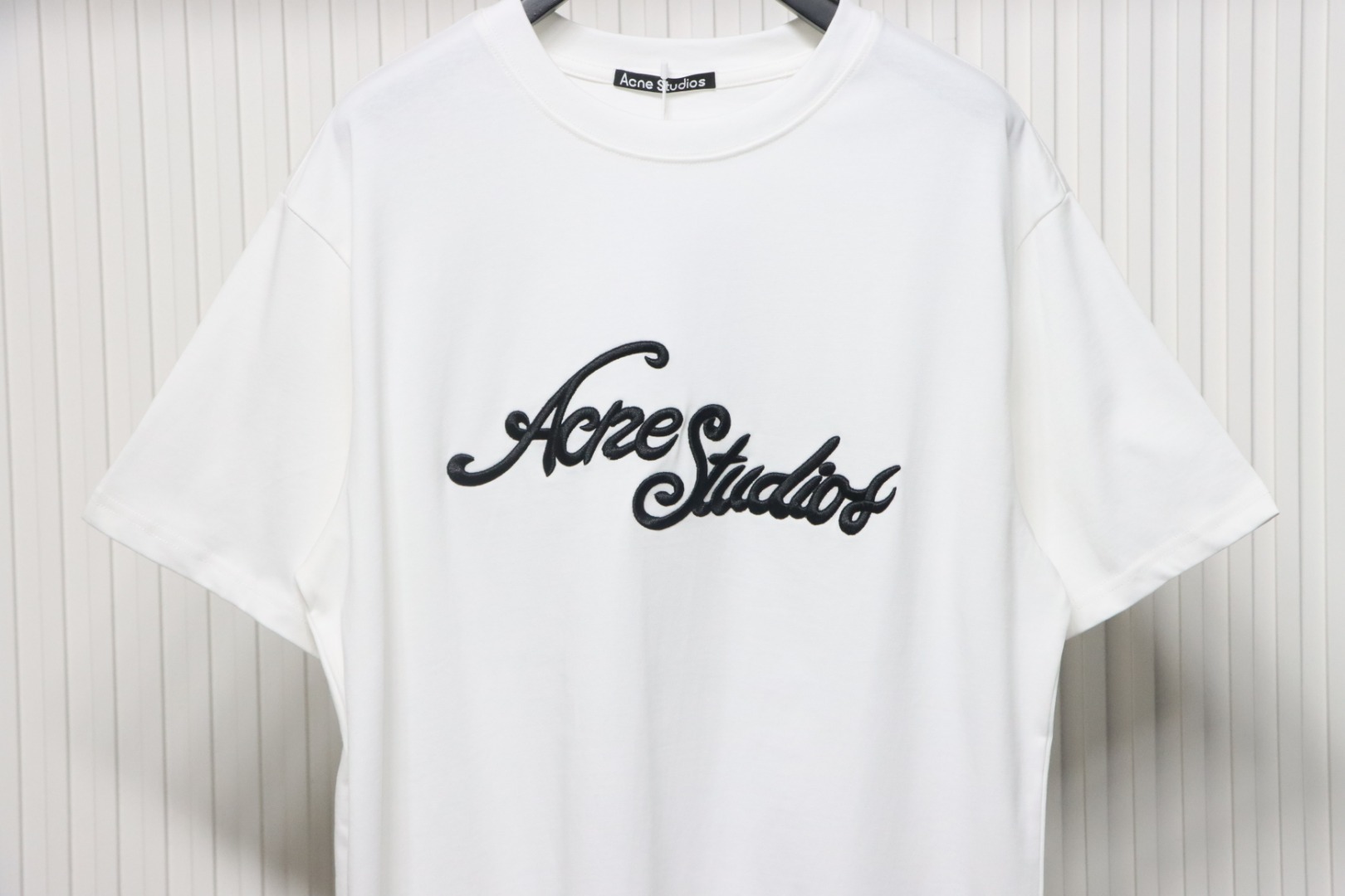 Acne Studios Logo-Embroidered Cotton T-Shirt White