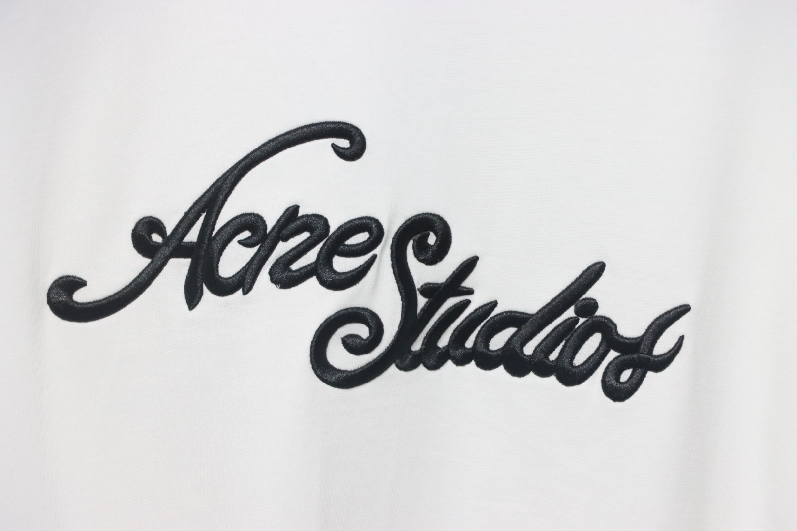 Acne Studios Logo-Embroidered Cotton T-Shirt White