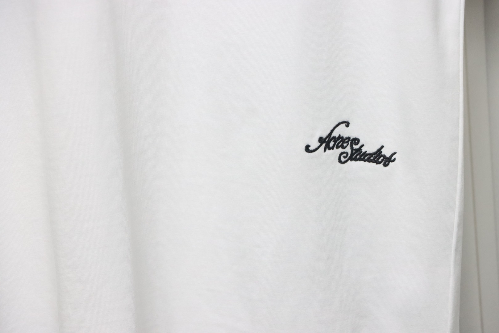 Acne Studios Logo-Embroidered Cotton T-Shirt White