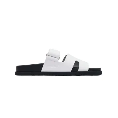 Hermes Calfskin Chypre Sandals White 02