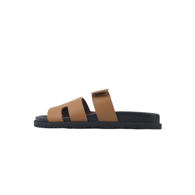 Coco Shoes Hermes Calfskin Chypre Sandals Brown 01