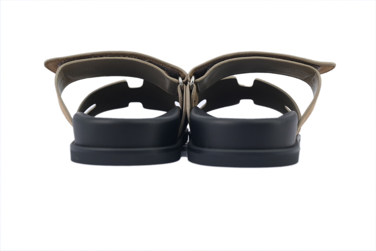 Coco Shoes Hermes Suede Goatskin Chypre Sandals Khaki