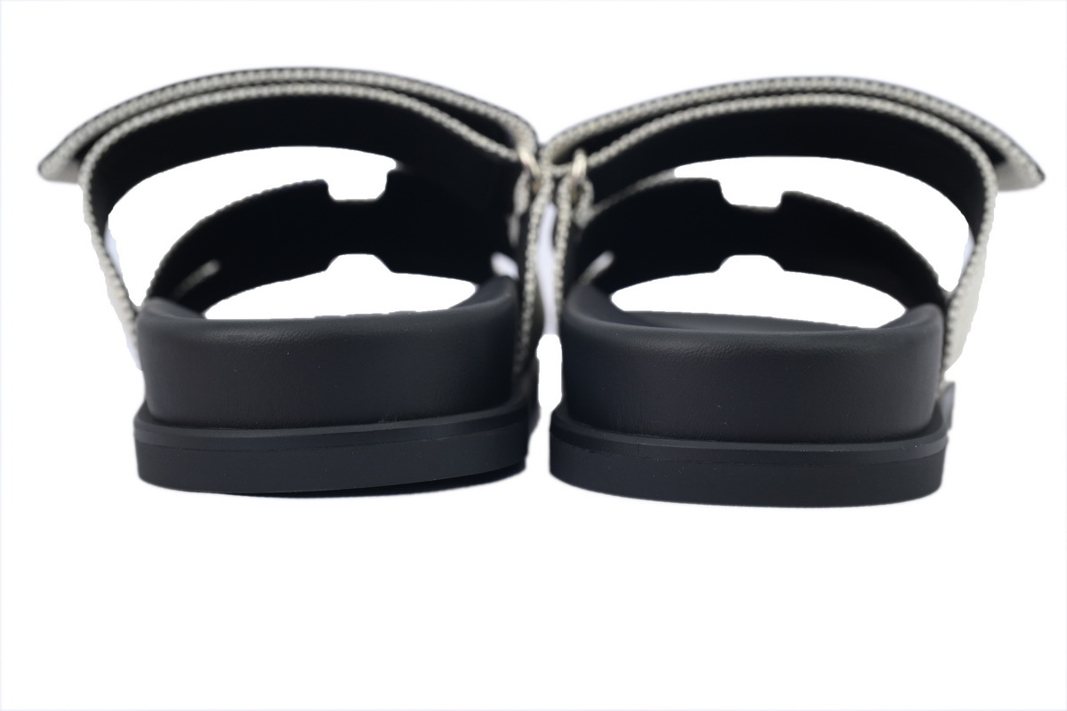 Coco Shoes Hermes Chypre Sandal Prunoir/Noir Canvas H231819Z