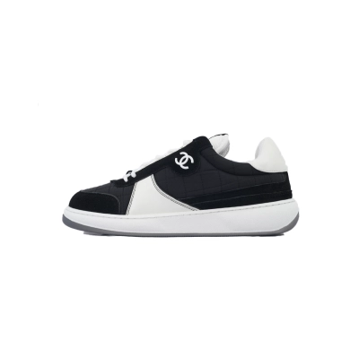 Chanel Stylish Skateboarding Shoes Black White 01