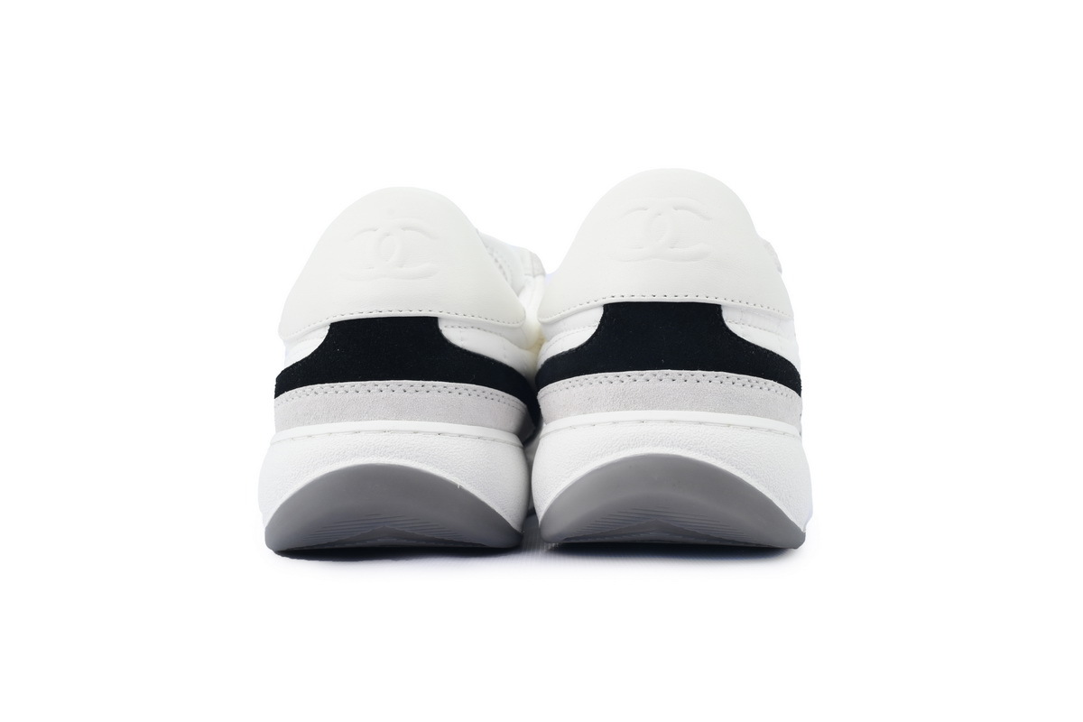Coco Shoes Chanel Suede Calfskin White Light Grey Low Top Sneakers