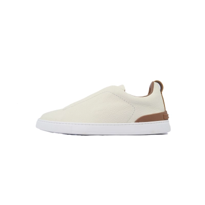 Coco Shoes Zegna Off White Deerskin Triple Stitch™ Sneakers 01