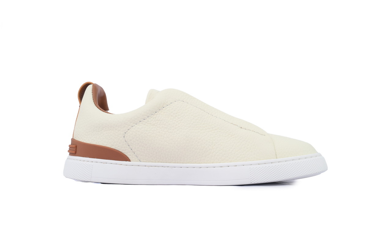 Coco Shoes Zegna Off White Deerskin Triple Stitch™ Sneakers