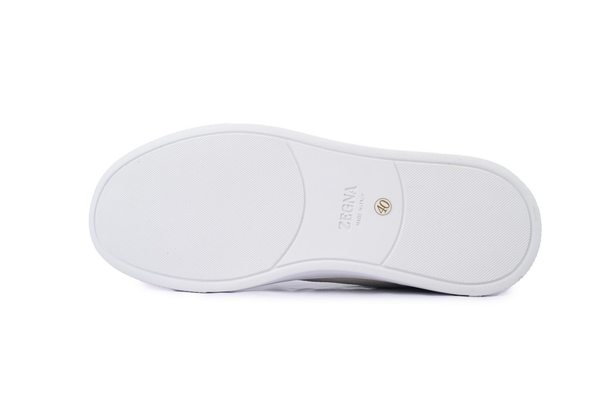 Coco Shoes Zegna Off White Deerskin Triple Stitch™ Sneakers