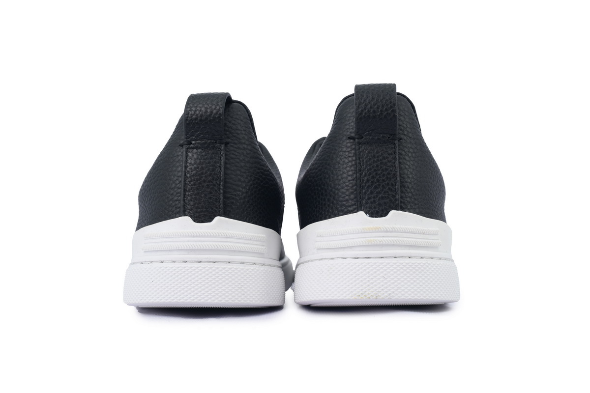 Coco Shoes Zegna Navy Blue Deerskin Triple Stitch™ Sneakers