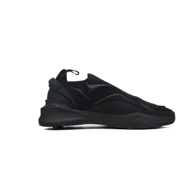 Fendi Knit Fabric And Rubber Flow Mesh Running Sneakers Black  02