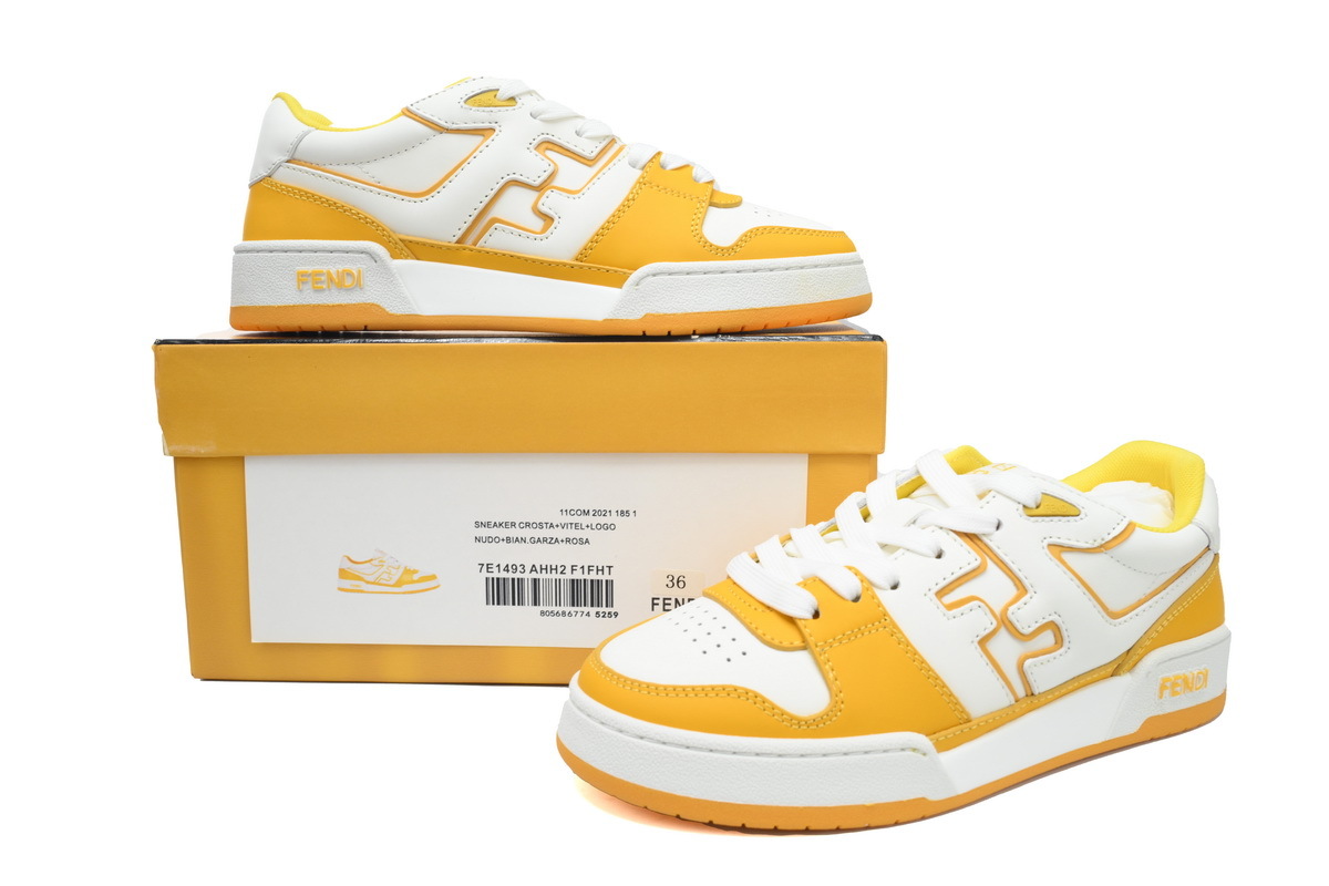 Coco Shoes Fendi Match Low Orange White 7E1643 AOMN F1OIG