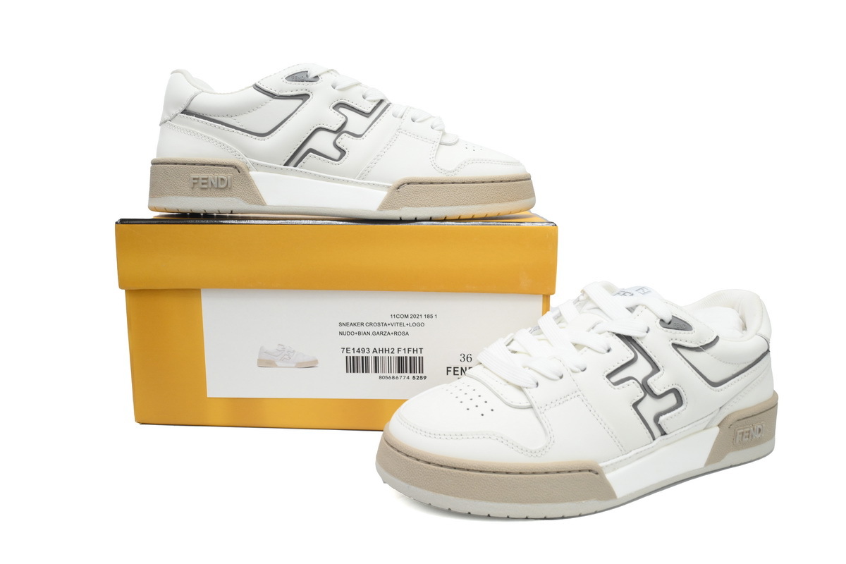 Coco Shoes Fendi Match Low White Silver 7E1643 AOMN F1NM8