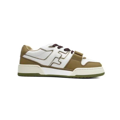 Fendi Match Leather Low White Brown Velcro 02