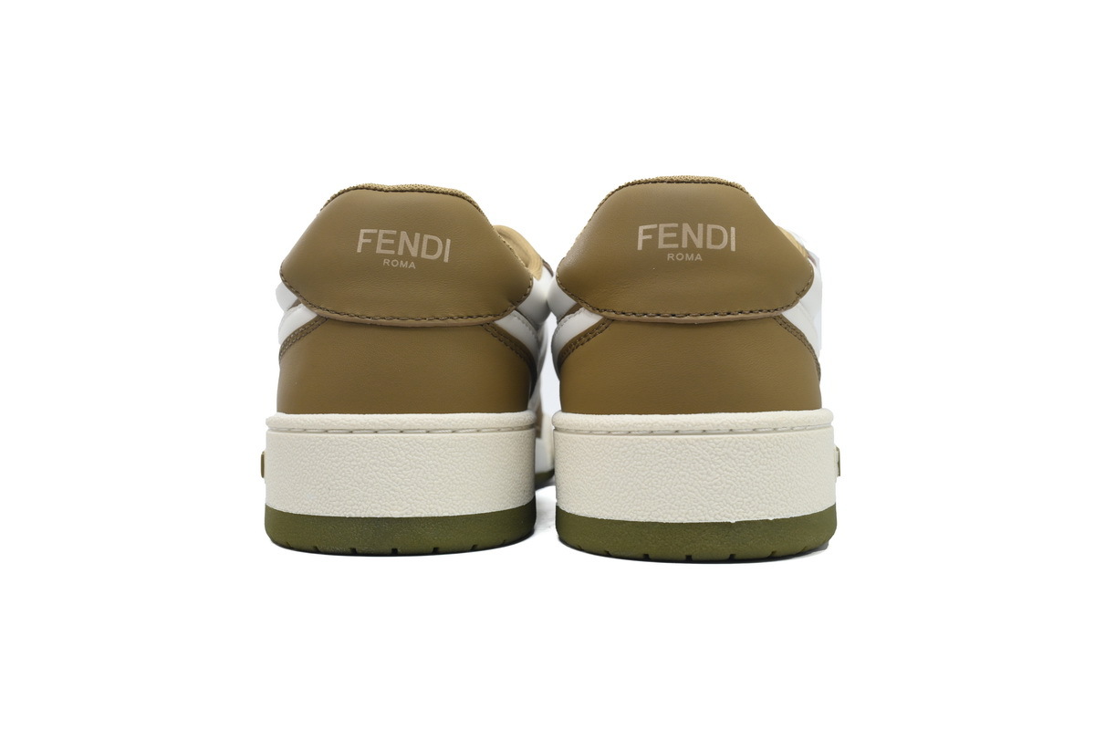 Coco Shoes Fendi Match Leather Low White Brown Velcro