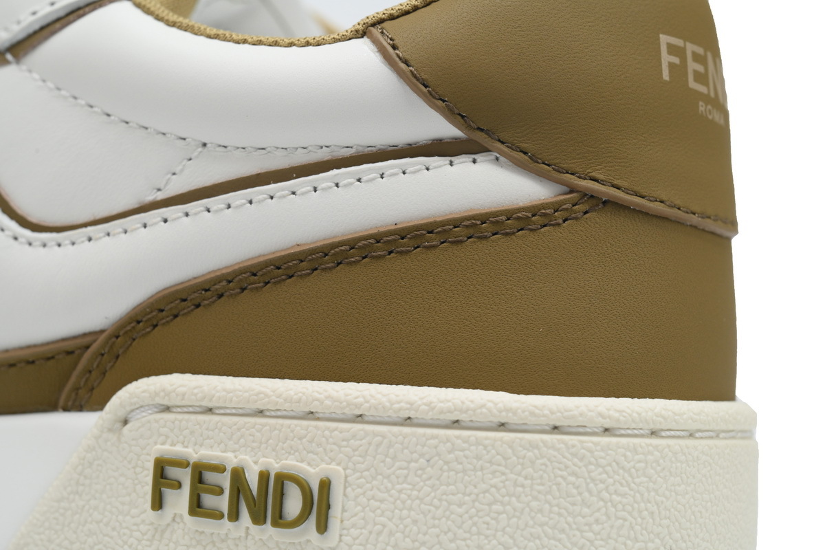 Coco Shoes Fendi Match Leather Low White Brown Velcro