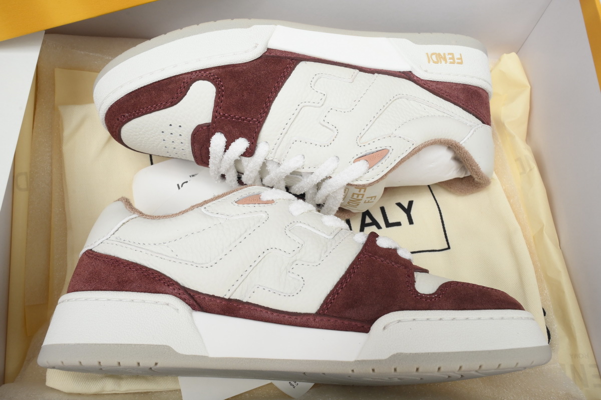 Coco Shoes Fendi Match Leather Low Burgundy