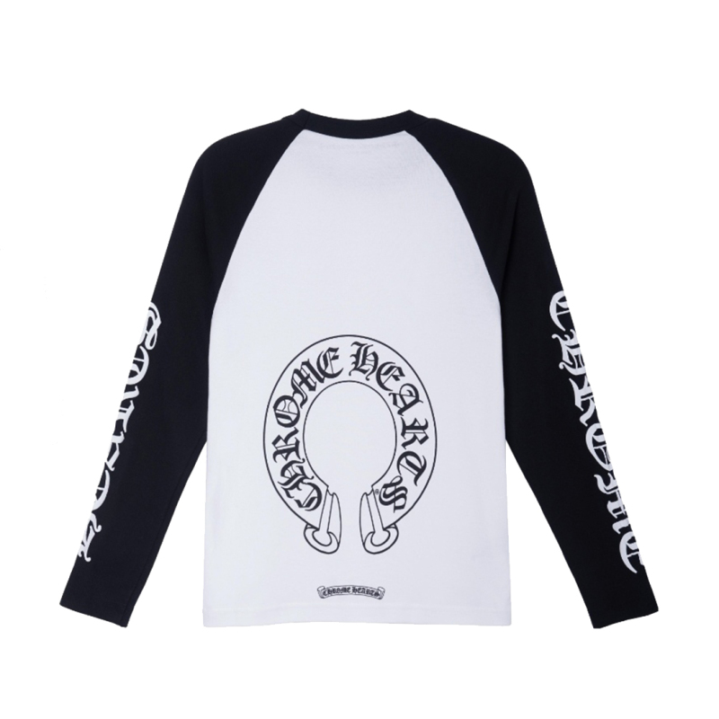 Chrome Hearts Horseshoe Neck Logo 3/4 Shirt 'Black/White' CH-22214
