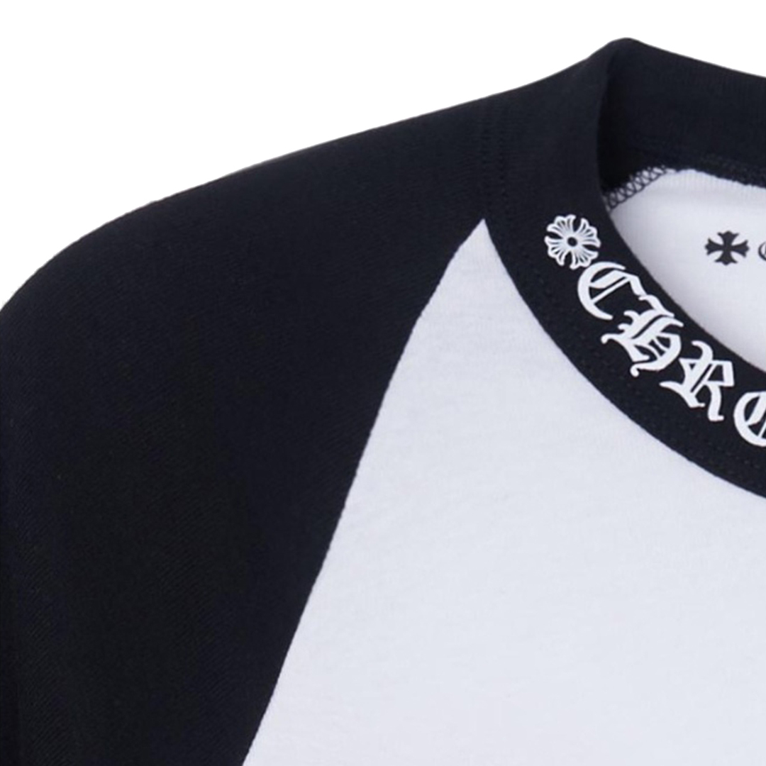 Coco Shoes Chrome Hearts Horseshoe Neck Logo 3/4 Shirt 'Black/White' CH-22214