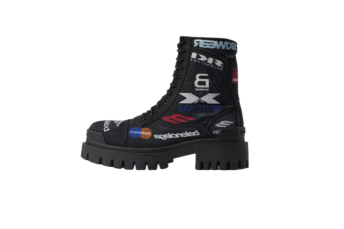 Coco Shoes Balenciaga Strike Men's Combat Boot Black 694042W2H131000